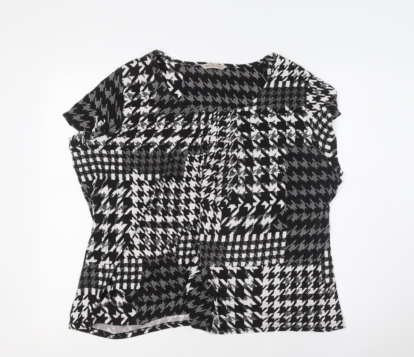 Womens UK Size 20 Marks and Spencer Black Basic Button-Up