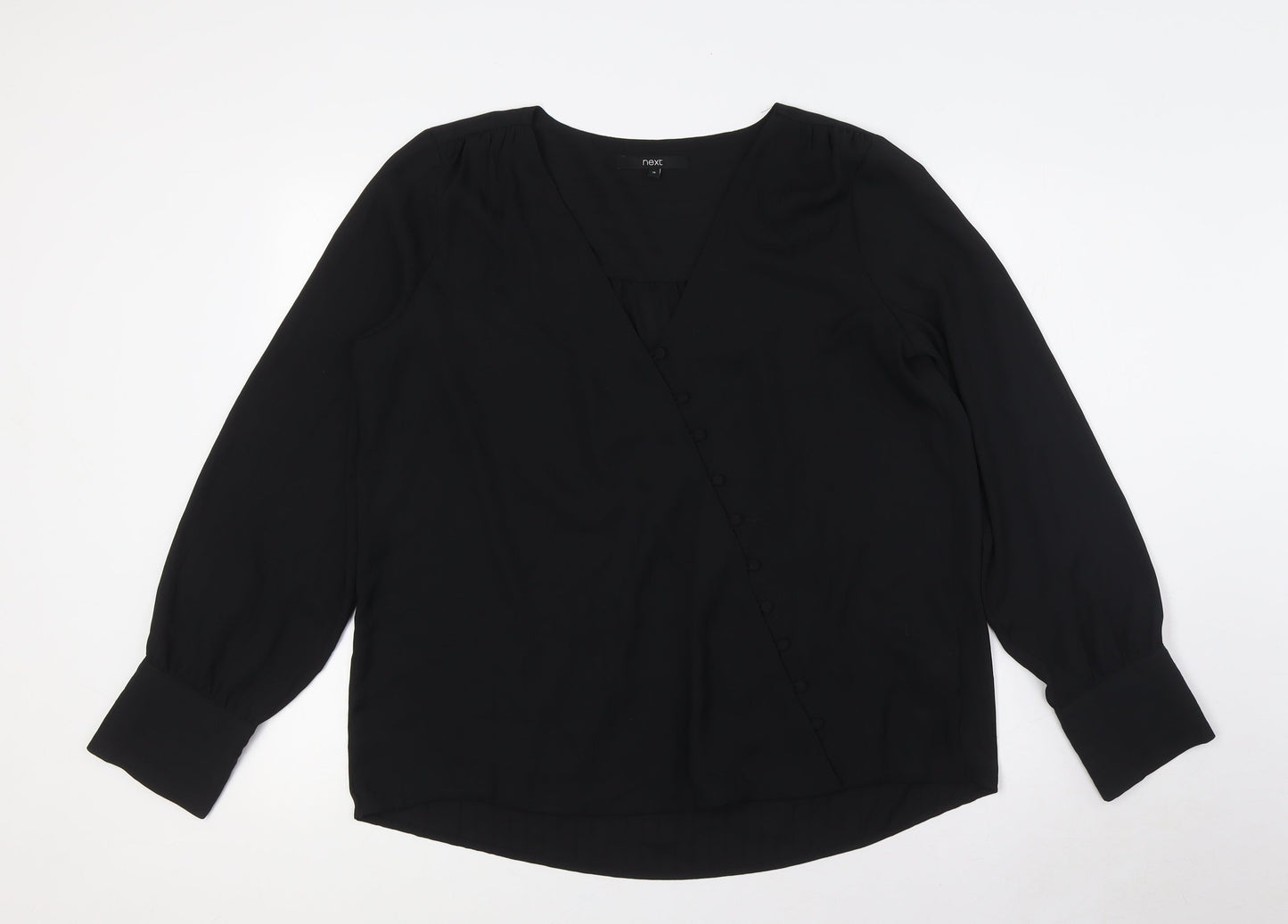 Womens UK Size 18 NEXT Black Basic Button-Up