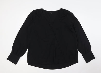 Womens UK Size 18 NEXT Black Basic Button-Up