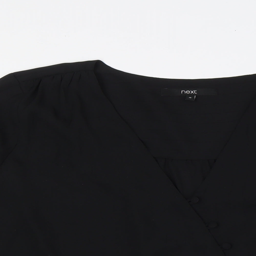 Womens UK Size 18 NEXT Black Basic Button-Up