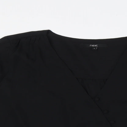 Womens UK Size 18 NEXT Black Basic Button-Up