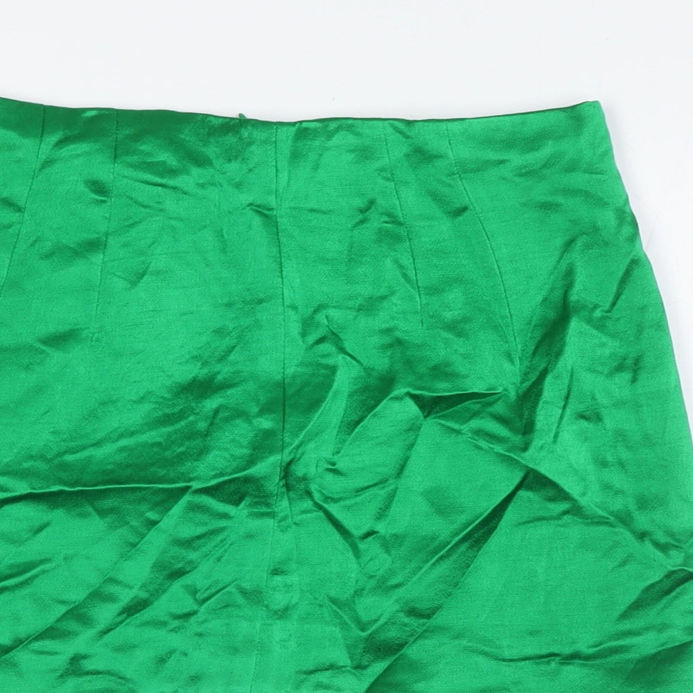Womens UK Size S Zara A-Line Satin Skirt