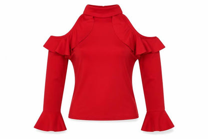 Womens UK Size 10 Boohoo Red Basic Button-Up