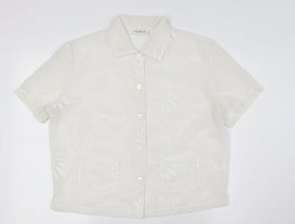 Womens UK Size 12 Verse Ivory Basic Button-Up