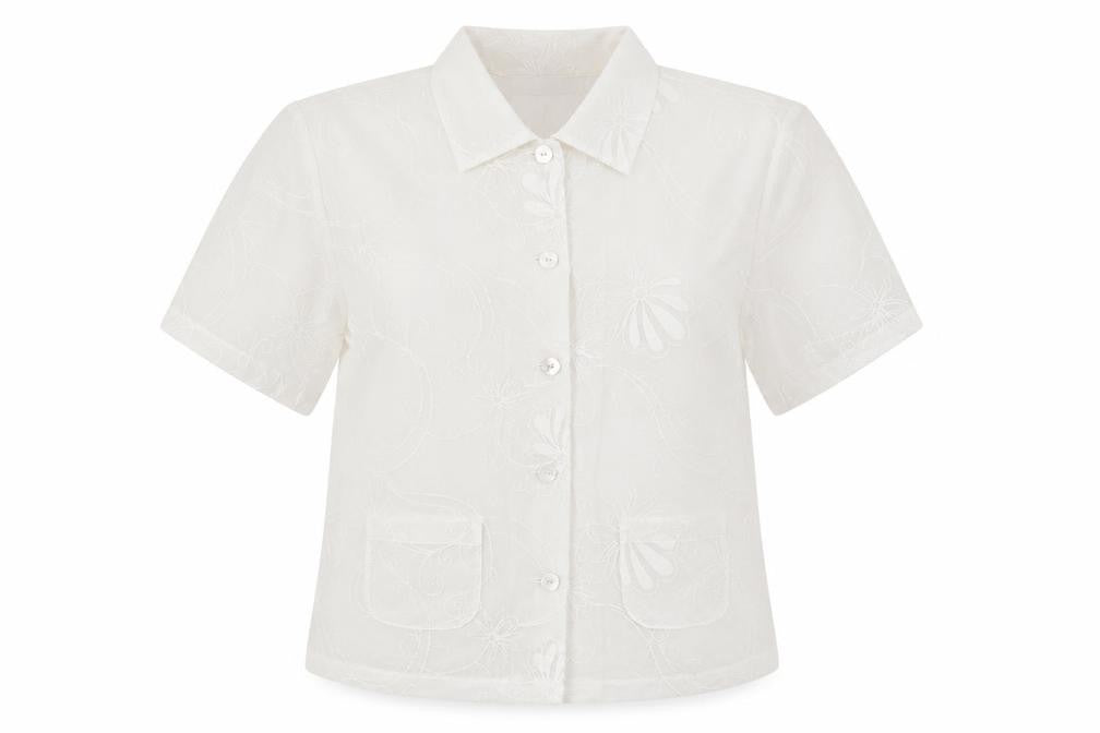 Womens UK Size 12 Verse Ivory Basic Button-Up