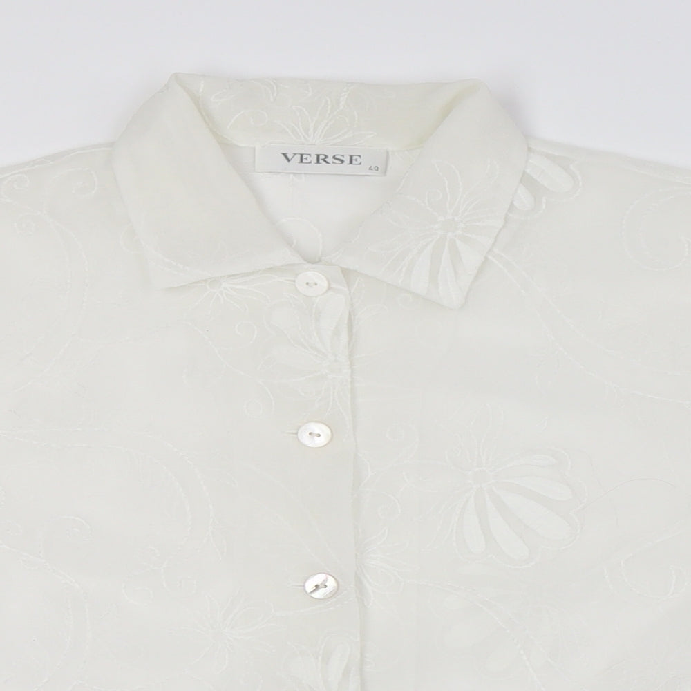 Womens UK Size 12 Verse Ivory Basic Button-Up