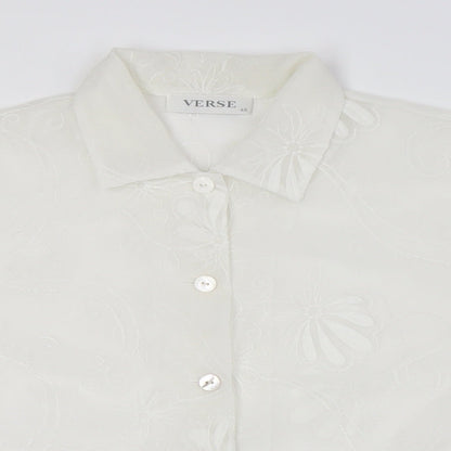 Womens UK Size 12 Verse Ivory Basic Button-Up