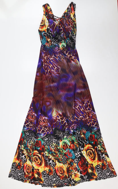 F&Girl Womens Multicoloured Polyester A-Line Size L V-Neck - Size L-XL, Low Back