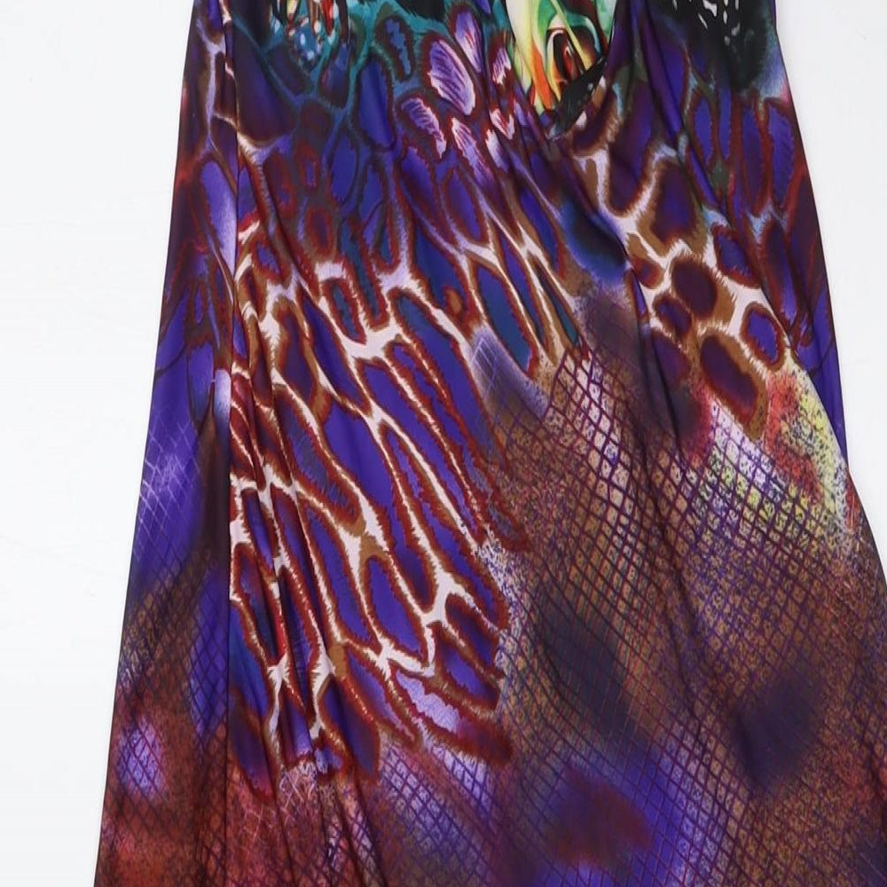 F&Girl Womens Multicoloured Polyester A-Line Size L V-Neck - Size L-XL, Low Back