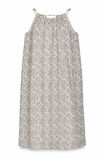 BiBA Womens White Animal Print Viscose A-Line Size S Halter