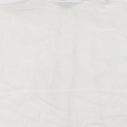 Womens UK Size 8 Topshop White Basic Button-Up