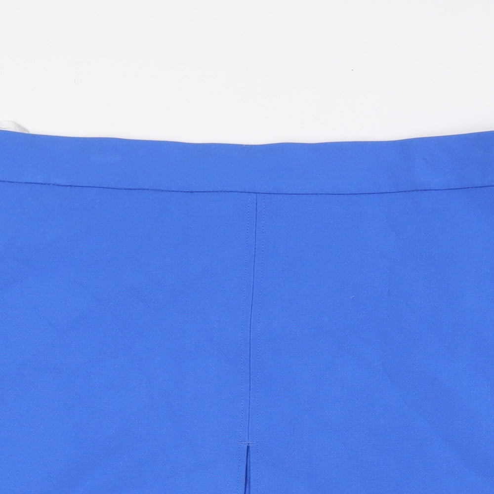 Marks and Spencer Womens Blue Polyester A-Line Skirt Size 20 Zip
