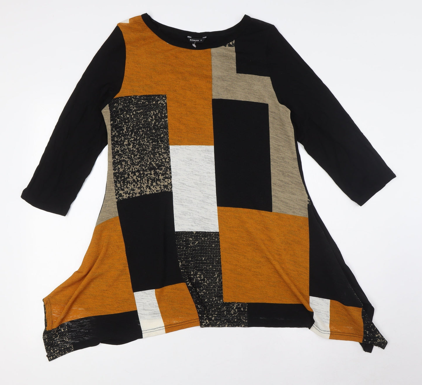 Womens UK Size 10 Roman Multicoloured Tunic Blouse