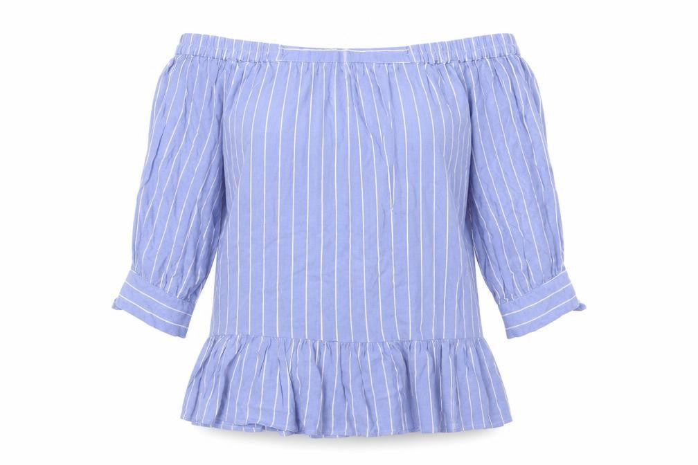 Womens UK Size M Saint Tropez Blue Basic Button-Up
