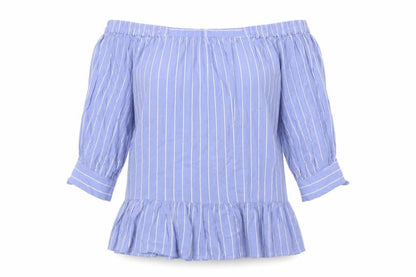 Womens UK Size M Saint Tropez Blue Basic Button-Up
