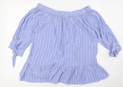 Womens UK Size M Saint Tropez Blue Basic Button-Up