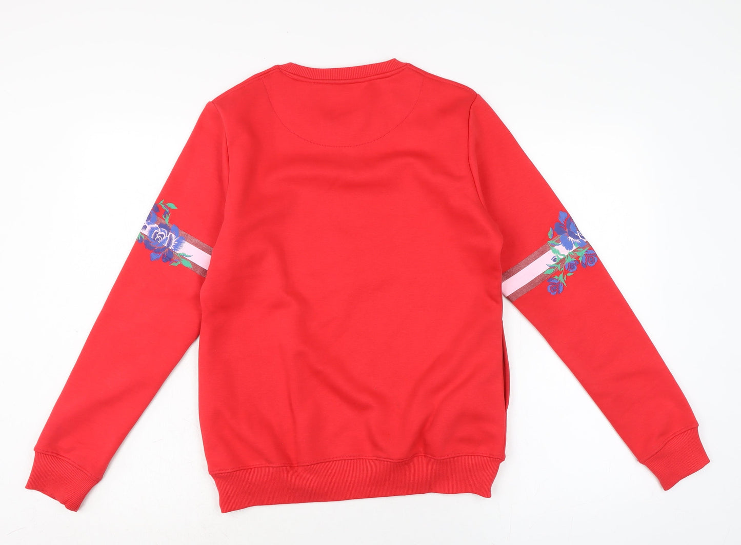 Ogechi Jeans Womens Red Houndstooth Cotton Pullover Sweatshirt Size L
