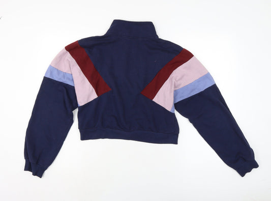 Divided Womens Blue Cotton Pullover Sweatshirt Size XS