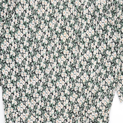 Axis Womens Multicoloured Floral Polyester A-Line Size 10 Crew Neck Zip