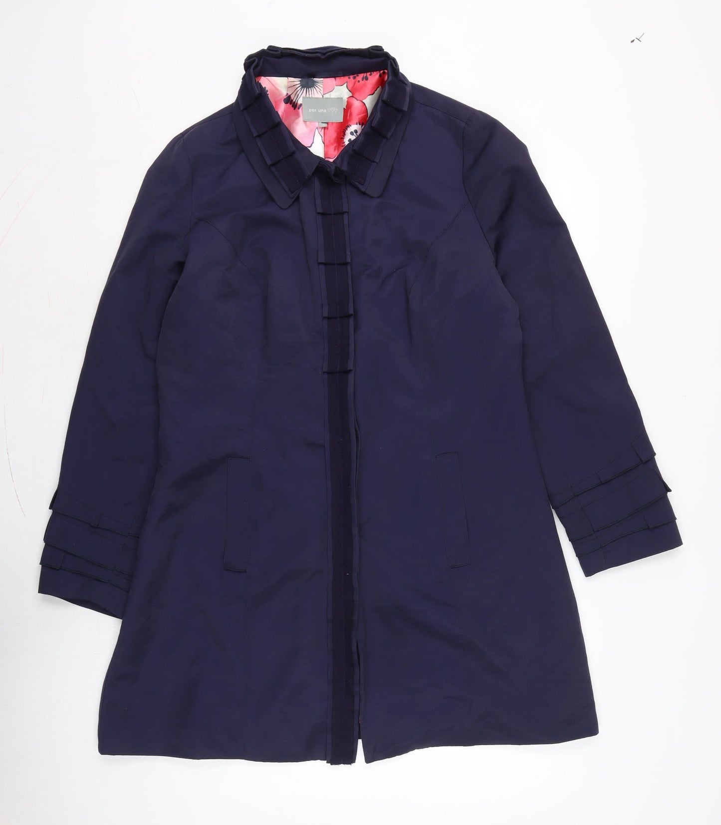 Womens UK Size 16 Per Una Blue Overcoat
