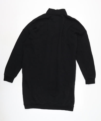 FB Sisters Womens Black Cotton Jumper Dress Size S Mock Neck