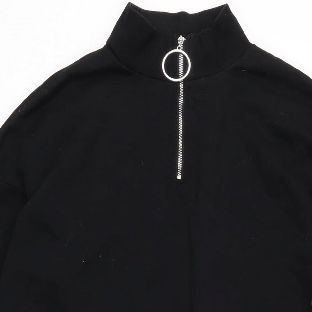 FB Sisters Womens Black Cotton Jumper Dress Size S Mock Neck