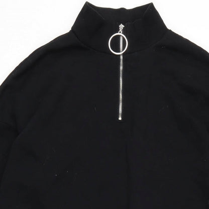 FB Sisters Womens Black Cotton Jumper Dress Size S Mock Neck