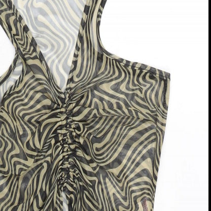 Womens UK Size 12 PRETTYLITTLETHING Beige Cropped Tank