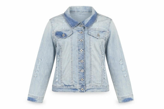 Denim Club Womens Blue Biker Jacket Size 12 Button