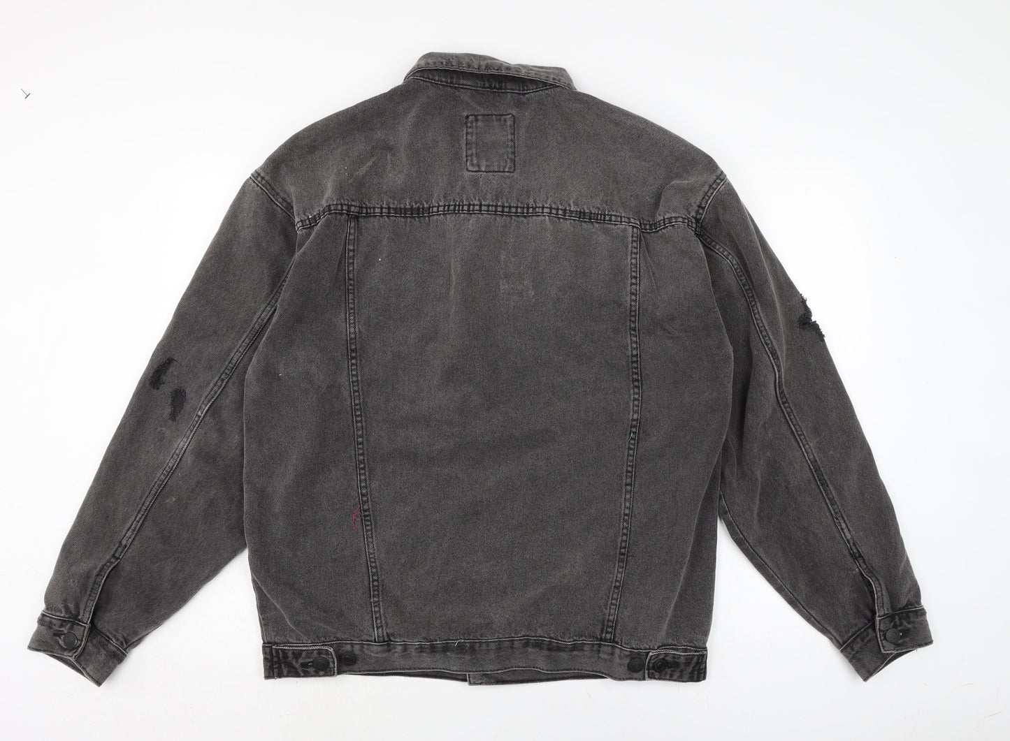 Mens UK Size M New Look Grey Biker Coat