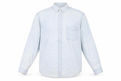American Eagle Mens Blue Cotton Button-Up Size L Collared Button
