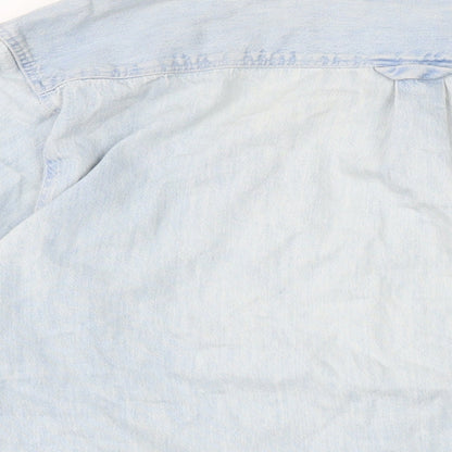 American Eagle Mens Blue Cotton Button-Up Size L Collared Button