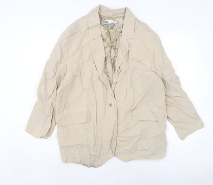 Womens UK Size L Zara Beige Jacket