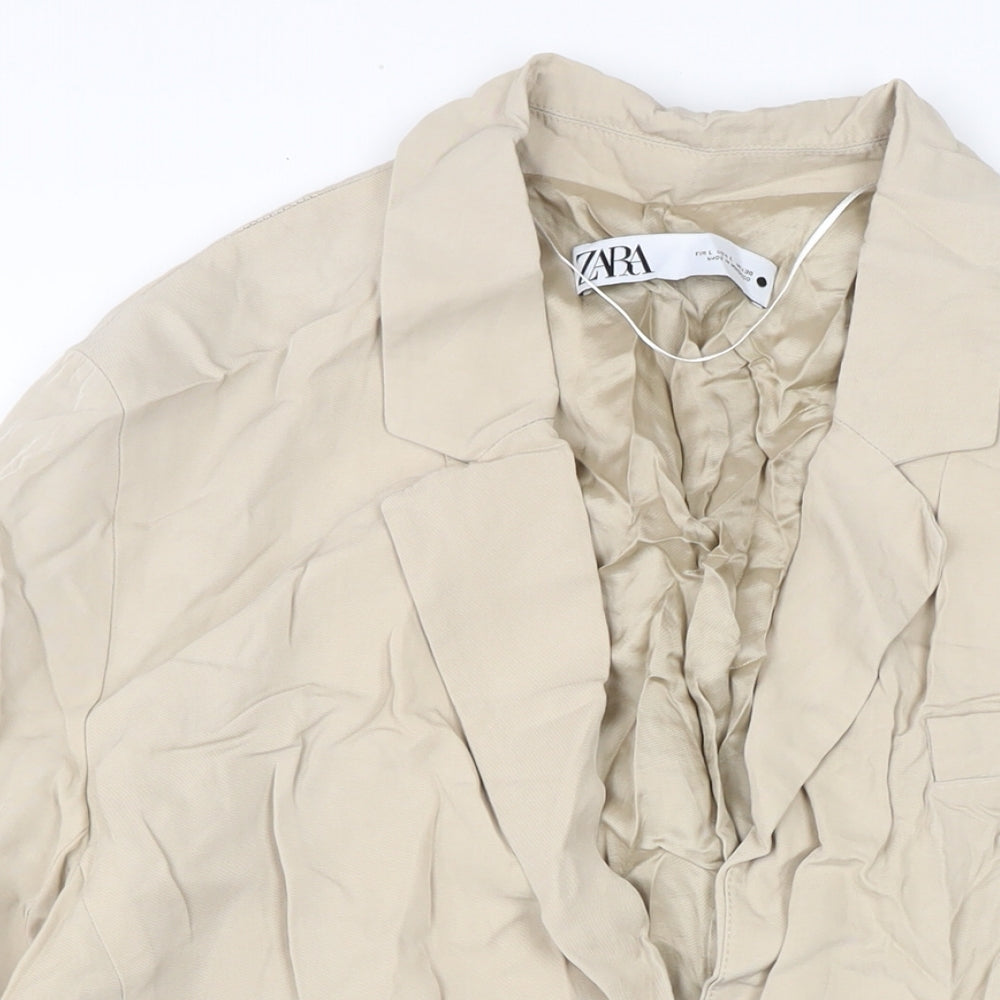 Womens UK Size L Zara Beige Jacket
