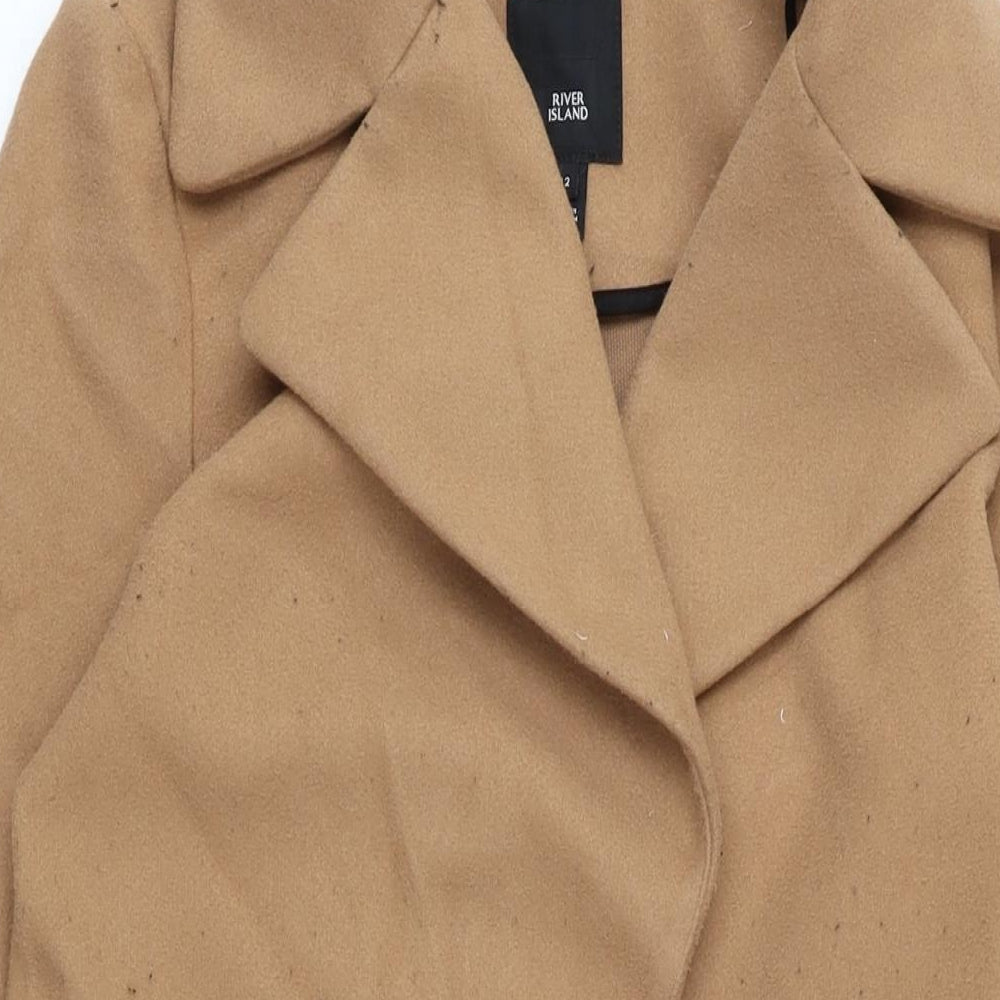 Womens UK Size 12 River Island Brown Overcoat