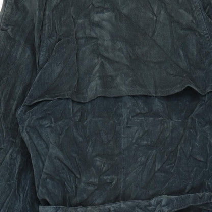 BLUNAUTA Womens Blue Trench Coat Coat Size L Button