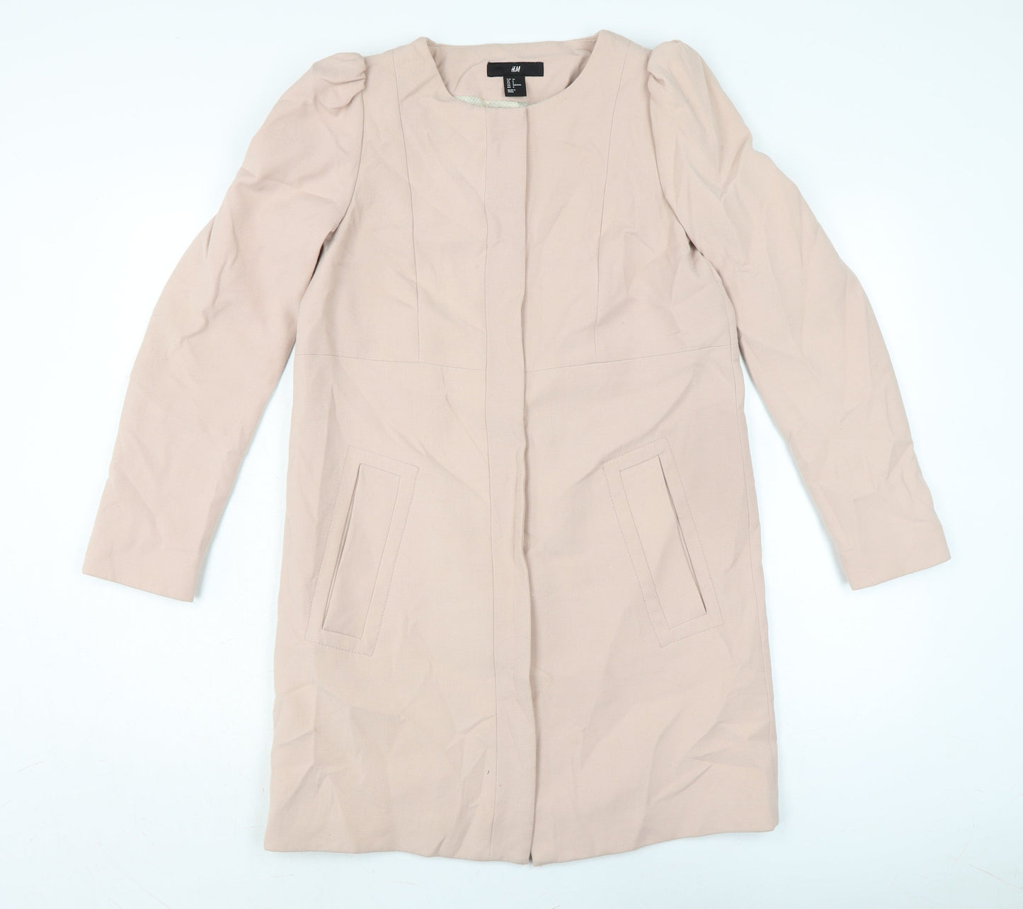 Womens UK Size 8 H&M Pink Overcoat