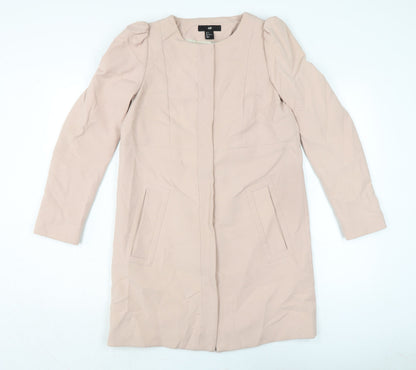 Womens UK Size 8 H&M Pink Overcoat