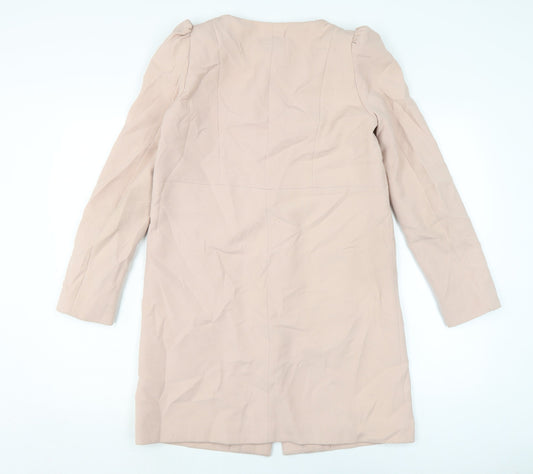 H&M Womens Pink Overcoat Coat Size 8 Zip