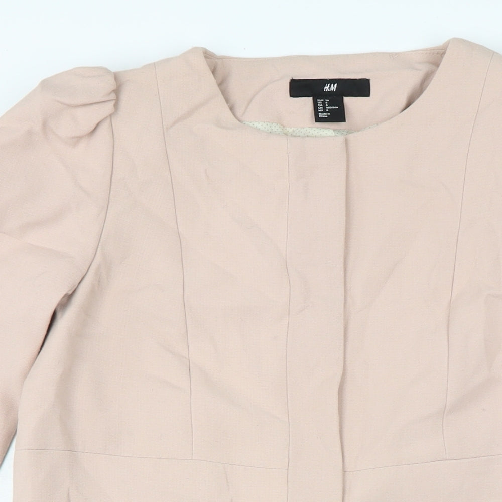Womens UK Size 8 H&M Pink Overcoat