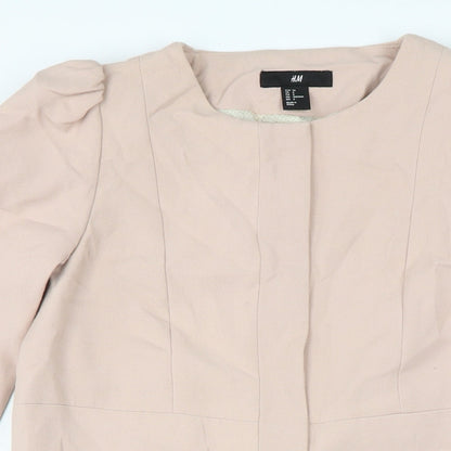 Womens UK Size 8 H&M Pink Overcoat