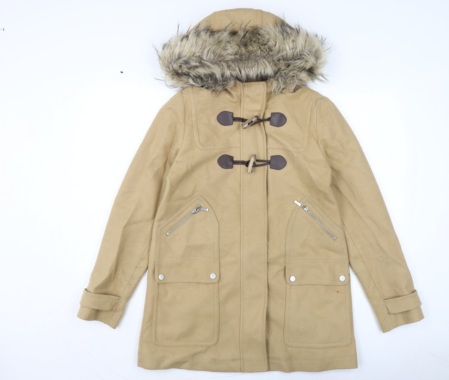 Womens UK Size 10 NEXT Brown Overcoat