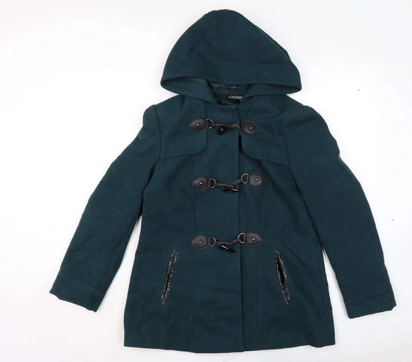 George Womens Blue Pea Coat Jacket Size 10 Button