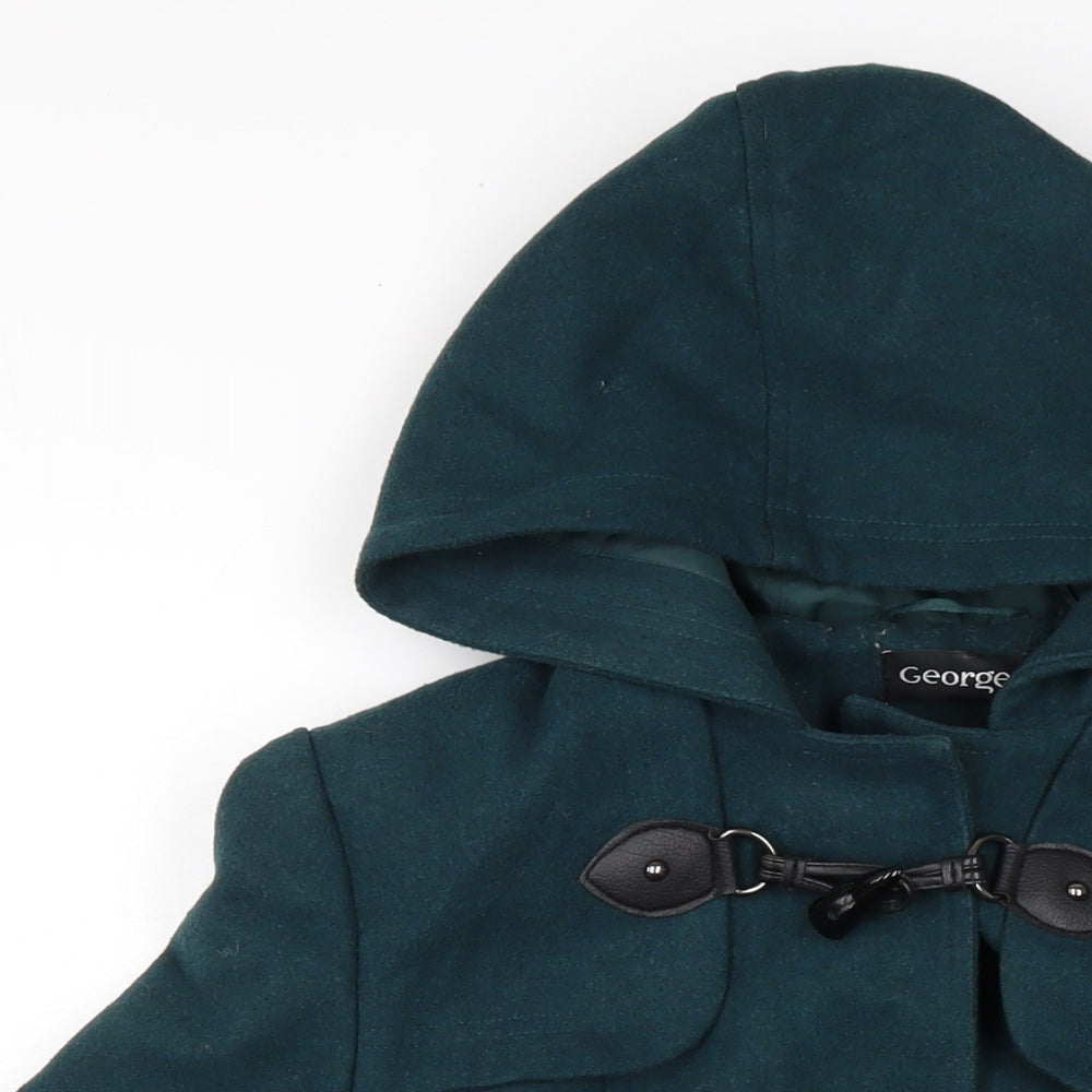 George Womens Blue Pea Coat Jacket Size 10 Button