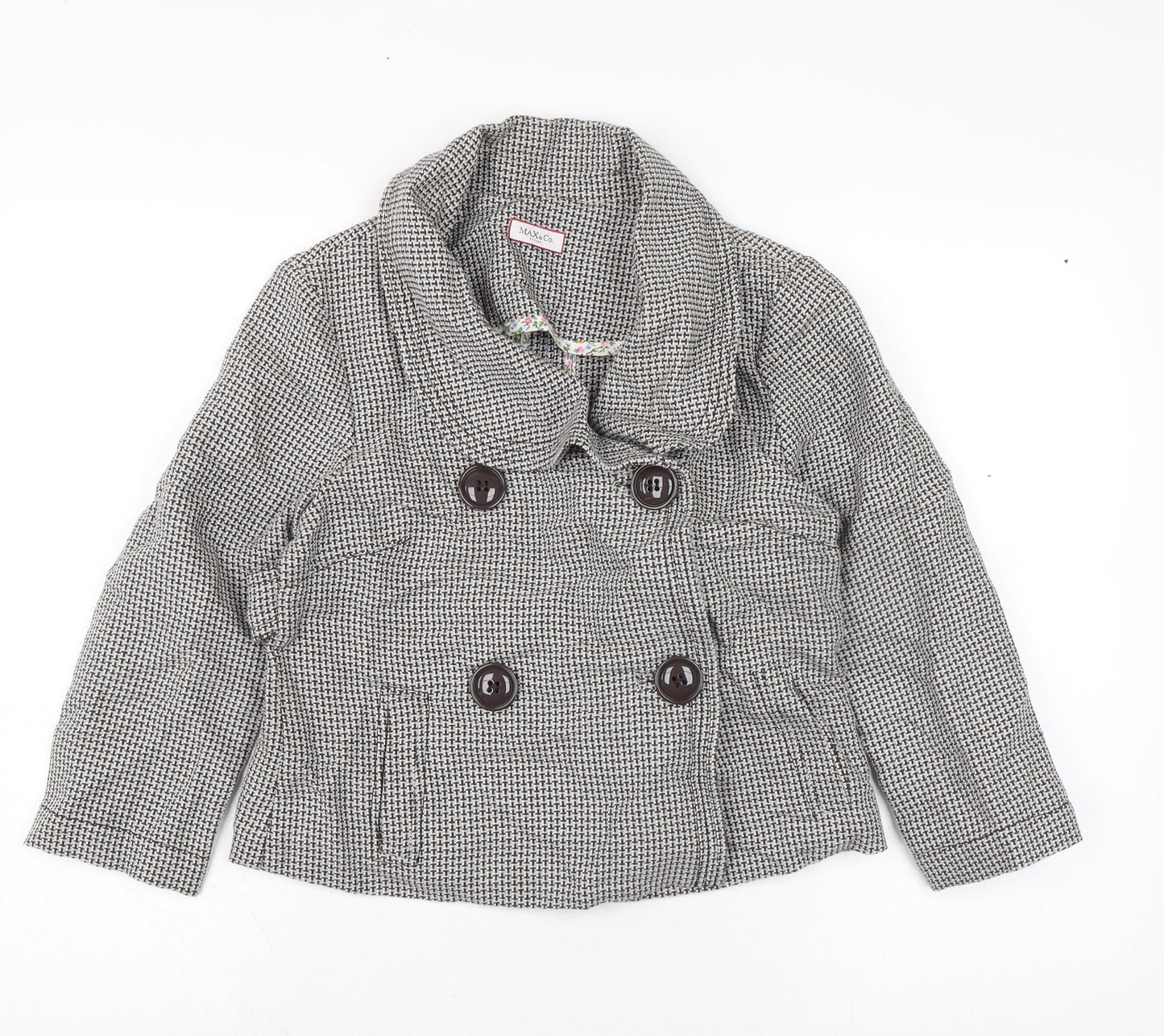 MAX&Co. Womens Grey Jacket Coatigan Size 10 Button