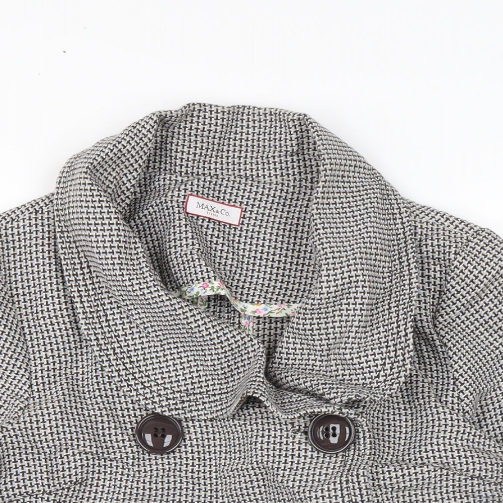 MAX&Co. Womens Grey Jacket Coatigan Size 10 Button