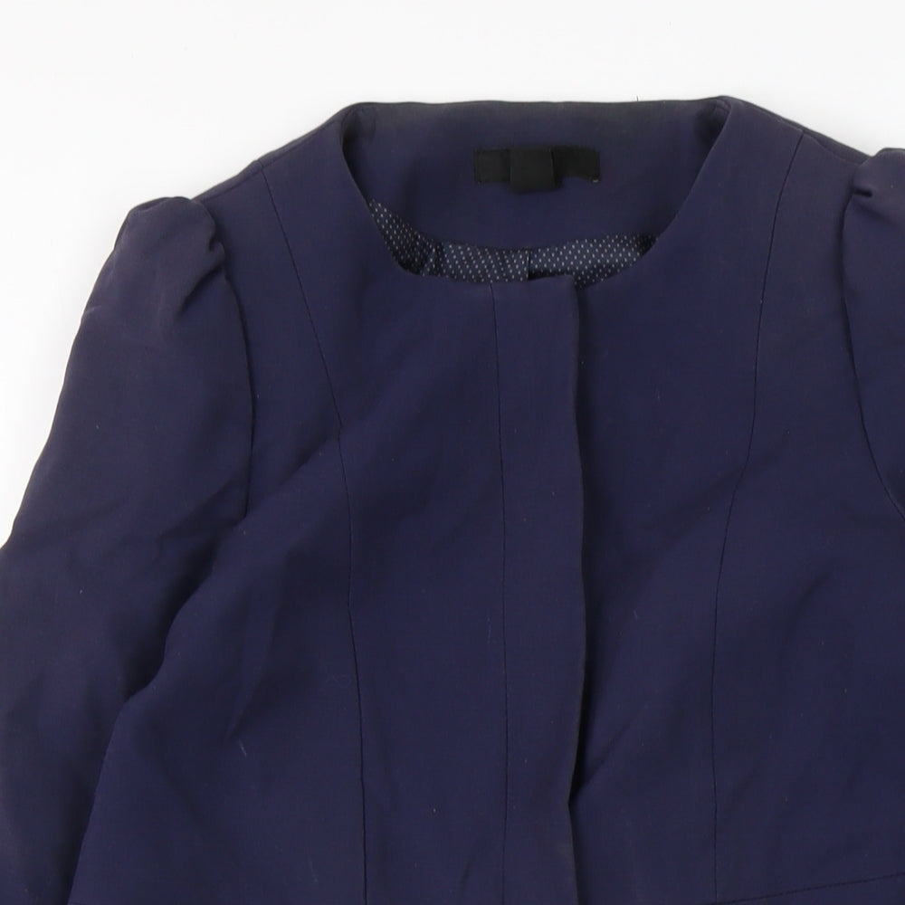 Womens UK Size 8 H&M Blue Overcoat
