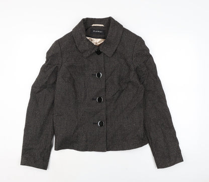 Planet Womens Brown Jacket Size 12 Button