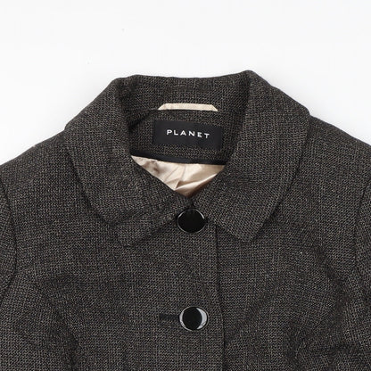 Planet Womens Brown Jacket Size 12 Button