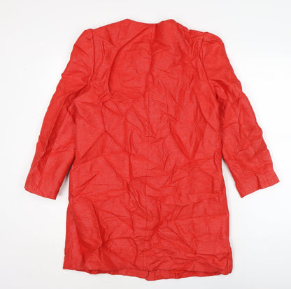 Womens UK Size S Zara Red Overcoat